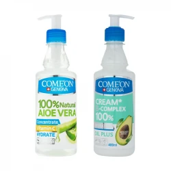 ژل آبرسان کامان مدل آلوئه ورا حجم 400 میلی لیتر به همراه کرم مرطوب کننده کامان مدل Oil pluse حجم 400 میلی لیتر