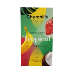 کاندوم چرچیلز مدل Natural Classic Tropical بسته 12 عددی
