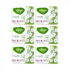 نوار بهداشتی مولپد مدل نیمه ضخیم پنبه ای سایز بزرگ بسته 6 عددی