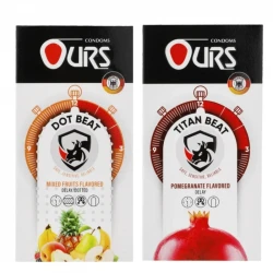 کاندوم خاردار اورز مدل DOT BEAT بسته 12 عددی به همراه کاندوم خاردار اورز مدل TITAN BEAT بسته 12 عددی