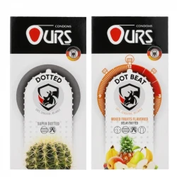 کاندوم خاردار اورز مدل DOTTED بسته 12 عددی  به همراه کاندوم خاردار اورز مدل DOT BEAT بسته 12 عددی