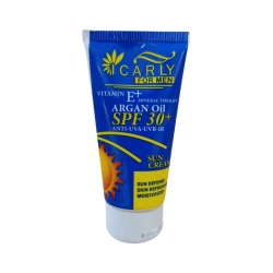 کرم ضد آفتاب بدون رنگ صورت و گردن آی کارلی SPF ۲۵ مدل آرگان و ویتامین E مناسب برای انواع پوست حجم ۵۰ میلی‌لیتر