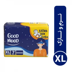 نوار بهداشتی بالدار خیلی نازک شب گود مود مدل Ultra thin cotton سایز خیلی بزرگ بسته 7 عددی