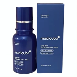 سرم ضد لک پوست مدیکیوب مدل exosome shot 2000 مناسب برای انواع پوست حجم 30 میلی لیتر