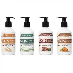 کرم مرطوب‌کننده دست، صورت، گردن، بدن، لب و پا درمویا مدل Dermoya مناسب انواع پوست حجم 250 میلی‌لیتر مجموعه 4 عددی