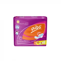 نوار بهداشتی روز تافته مدل Ultra thin daily use، سایز L با ضخامت خیلی نازک، لایه رویی مشبک با جذب خیلی زیاد، بسته 7 عددی، پهن و بالدار، دارای بسته‌بندی تکی