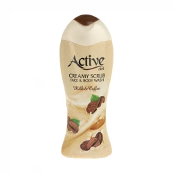 شامپو صورت و بدن کرمی اسکراب اکتیو با رایحه قهوه وزن 400 گرم