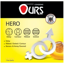 کاندوم اورز مدل Hero بسته 3 عددی