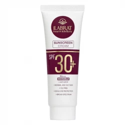 کرم ضدآفتاب بی‌رنگ ایلابرت، SPF 30، مدل ضد لک 30 پلاس، مناسب پوست‌های معمولی و چرب با حجم 40 میلی‌لیتر، محافظت‌کننده در برابر اشعه‌های UVA و PA ،UVB+++، ضد لک و پیری، دارای فرمولاسیون فاقد چربی، با ماندگاری 2 ساعته