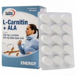 خرید قرص ال کارنیتین پلاس آ ال آ یوروویتال بسته 60 عددی