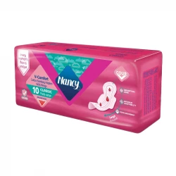 نوار بهداشتی بالدار نانسی کد 001 سایز بزرگ بسته 10 عددی