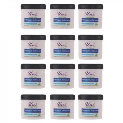  وازلین دست یونی لد مدل روغن پنبه دانه حاوی ویتامین E و B5 مناسب برای انواع پوست وزن 100 گرم مجموعه 12 عددی