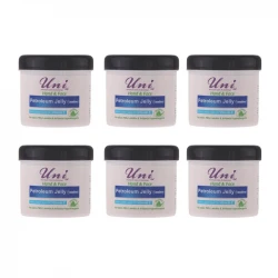 وازلین دست یونی لد مدل روغن پنبه دانه حاوی ویتامین E و B5 مناسب برای انواع پوست وزن 100 گرم مجموعه 6 عددی