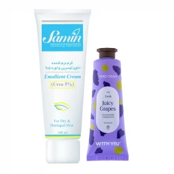 کرم مرطوب کننده ثمین مدل اوسرین حجم 100 میلی لیتر به همراه کرم مرطوب کننده ویت یو مدل Juicy Grapes حجم 50 میلی لیتر 