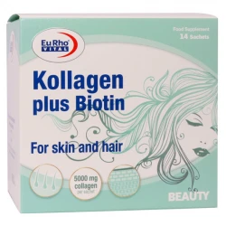 خرید ساشه کلاژن پلاس بیوتین یوروویتال بسته 14 عددی