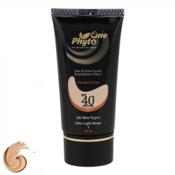 کرم ضد آفتاب رنگی صورت فیتو وان SPF 40 مدل 01 محافظ در برابر اشعه UV و UVB مناسب برای انواع پوست حجم 30 میلی‌لیتر