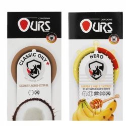 کاندوم تاخیری اورز مدل HERO  بسته 12 عددی به همراه کاندوم ساده اورز مدل OILY PLUS بسته 12 عددی