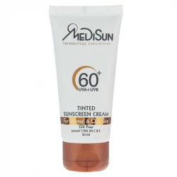 کرم ضد آفتاب رنگی  مدیسان مدل  Tinted SPF 60 مناسب پوست های چرب و معمولی حجم 50 میلی لیتر    