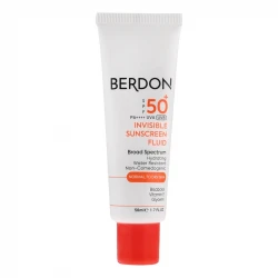 فلوئید ضد آفتاب بدون رنگ صورت بردون SPF 50 مدل Non-comedogenic حاوی محافظ UVA و UVB مناسب پوست‌های معمولی و خشک حجم 50 میلی لیتر