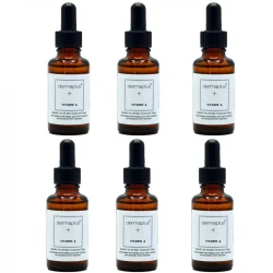 سرم ضد چروک درماپلاس مدل Vitamine A مناسب برای انواع پوست حجم 30 میلی لیتر بسته 6 عددی