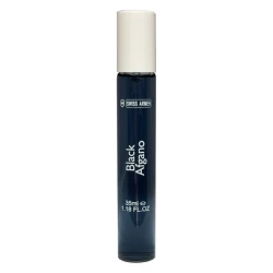 عطر جیبی مردانه سوئیس آرمه مدل BLACK AFQANO با رایحه گرم و تلخ حجم ۳۵ میلی‌لیتر