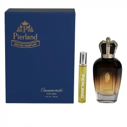 ادو پرفیوم مردانه پیرلند مدل کازاموراتی با رایحه گرم و تند حجم 120 میلی لیتر به همراه عطر جیبی مدل کازاموراتی با رایحه گرم و تند 30 میلی لیتر