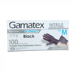 دستکش نیتریل غیر پودری مدل GAMATEX سایز متوسط (M) بسته 100 عددی