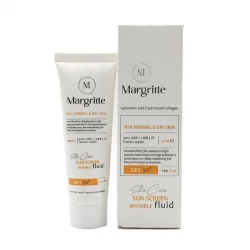 فلوئید ضد آفتاب بدون رنگ مارگریت SPF50 مدل fusion Water محافظ UVA،UVB مناسب برای پوست معمولی تا خشک حجم 50 میلی لیتر