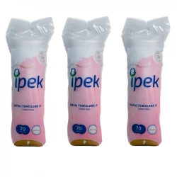 پد پاک کننده آرایش صورت ایپک مدل cotton 70 مجموعه 3 عددی