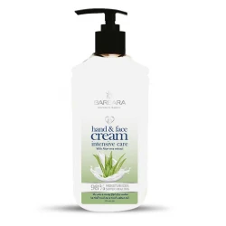 کرم مرطوب‌کننده دست و صورت باربارا مدل aloe vera مناسب برای انواع پوست حجم 375 میلی‌لیتر