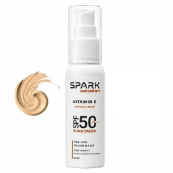 کرم ضد آفتاب رنگی صورت اسپارک وودن SPF 50 مدل جوجوبا ‌محافظ UVA، UVB مناسب برای انواع پوست حجم 50 میلی‌لیتر