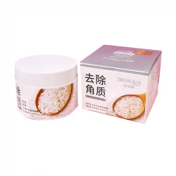 ماسک و ژل لایه‌بردار صورت بایو آکوا مدل Exfoliating rice حجم 140 میلی‌لیتر، مرطوب‌کننده، آرامش‌بخش، بدون سولفات، حاوی ویتامین E، مناسب پوست معمولی، استفاده هفتگی 2 تا 3 بار، مجوز سازمان غذا و دارو