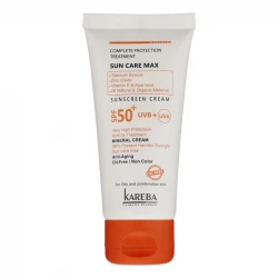 کرم ضد آفتاب بدون رنگ کاربا SPF50 مدل مینرال ‌مناسب پوست‌های چرب حجم 50 میلی‌لیتر