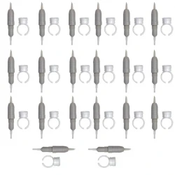 کارتریج میکرونیدلینگ مدل FLAT NEEDLE 3 به همراه تشتک تتو مجموعه 20 عددی