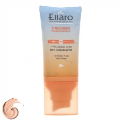 سرم ضد آفتاب رنگی light tinted صورت الارو SPF50 مدل Hyaluronic acid ‌محافظ در برابر اشعه UVA و UVB مناسب برای انواع پوست حجم 40 میلی‌لیتر