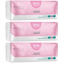 نوار بهداشتی پنبه ریز مدل لطیف سایز L ضخیم مجموعه 3 عددی 