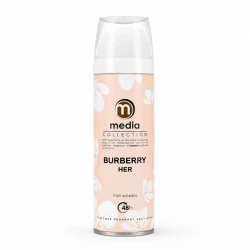 اسپری زنانه مدیا مدل Burberry Her با رایحه معتدل حجم 200 میلی‌لیتر
