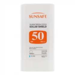 استیک ضد آفتاب بی‌رنگ صورت و بدن سان سیف SPF 50 مدل Solar Shield ‌محافظ در برابر اشعه UVA و UVB مناسب برای پوست خشک حجم 19 میلی‌لیتر
