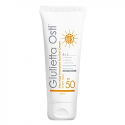 ژل ضدآفتاب بی رنگ صورت جولیتا اوستی spf50 مدل آبرسان مناسب برای انواع پوست حجم 50 میلی لیتر