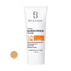 کرم ضد آفتاب رنگی صورت بیزانس SPF 50 مدل Bronze 40 ‌محافظ در برابر UVA/UVB مناسب برای پوست چرب و مختلط حجم 40 میلی‌لیتر