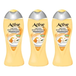 شامپو بدن اکتیو مدل Vanilla And Honey وزن 400 گرم بسته 3 عددی