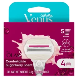 تیغ یدک ژیلت مدل Venus Olay Comfortglide Sugarberry بسته 4 عددی
