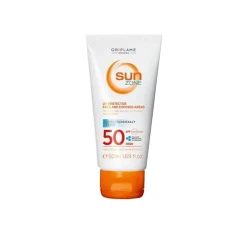 کرم ضد آفتاب بی‌رنگ صورت اوریفلیم SPF 50 مدل Sun Zone ‌محافظ UVA و UVB مناسب برای انواع پوست حجم 50 میلی لیتر