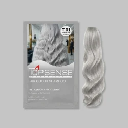 شامپو رنگ مو تاپ سنس مدل Fast شماره T0.1 رنگ خاکستری سفید حجم 30 میلی‌لیتر