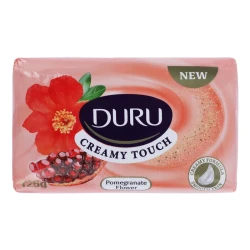 صابون دورو مدل pomegrante flower وزن 125 گرم، با رایحه تند و حاوی گلیسیرین و کرم، مناسب انواع پوست