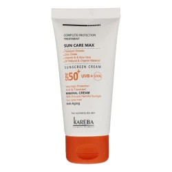 کرم ضد آفتاب بدون رنگ کاربا SPF50 مدل 50 مناسب انوع پوست حجم 50 میلی‌لیتر