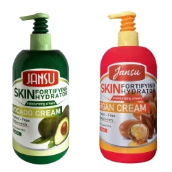 کرم مرطوب‌کننده دست و صورت و بدن جانسو مدل آووکادو و روغن آرگان مناسب برای انواع پوست حجم 500 میلی‌لیتر بسته 2 عددی