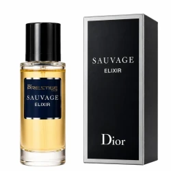 عطر جیبی مردانه نیو پرستیژ کالر مدل Sauvage Elixir با رایحه تلخ حجم 35 میلی‌لیتر