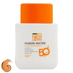 فلوئید ضد آفتاب رنگی نئودرم SPF 50 مدل Fusion Water حاوی محافظ UVA و UVB مناسب برای پوست چرب حجم 50 میلی‌لیتر حاوی ویتامین C و نیاسینامید